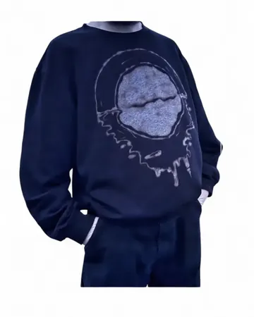 Sweatshirt mit gebleichtem Eclipse-Motiv